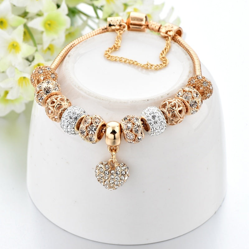 New golden full diamond love bracelet