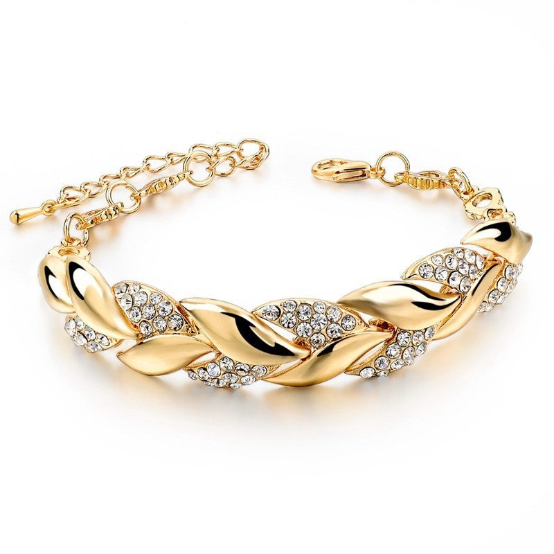 Golden leaf bracelet