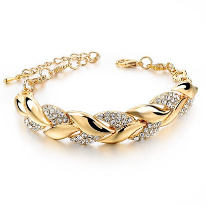 Golden leaf bracelet