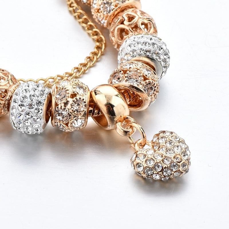 New golden full diamond love bracelet