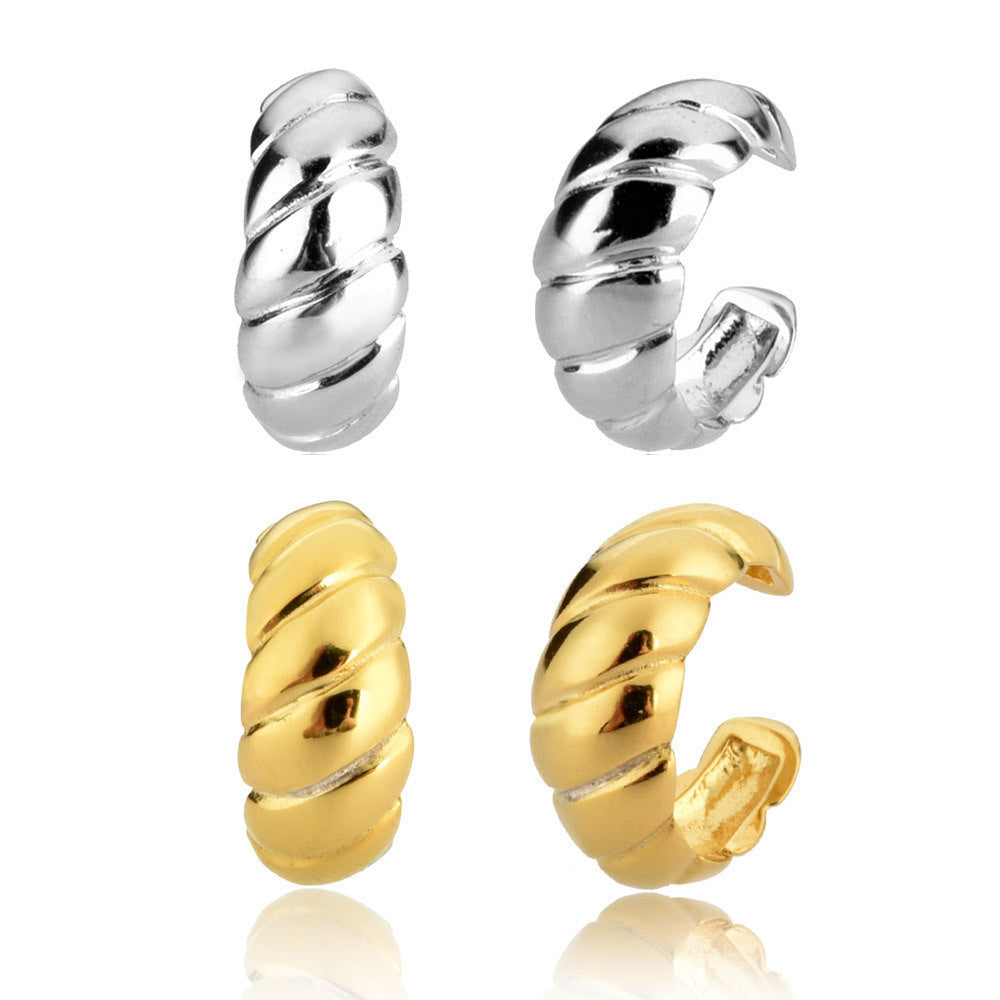 Croissant Mini Ear Clip Gold-plated Personality Stylish Retro Minimalism Ins Style Ear Rings