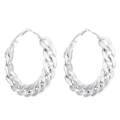 Female Exaggerated And Personalized Geometric Round Ring Earrings
