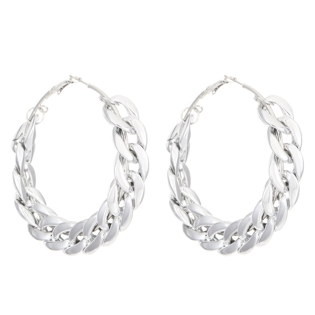 Female Exaggerated And Personalized Geometric Round Ring Earrings