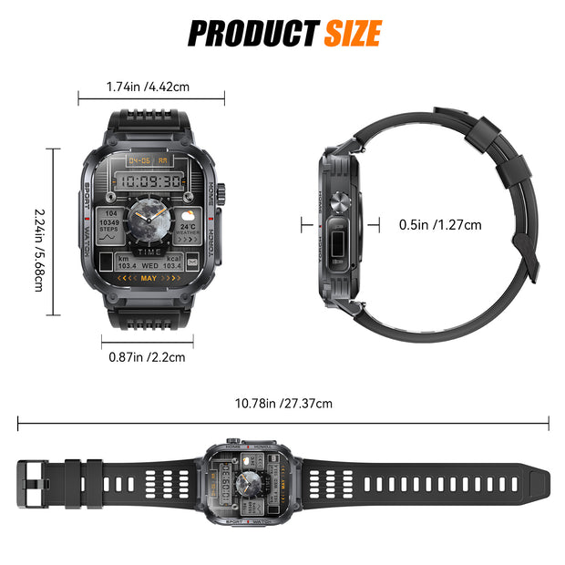 INEYES S320B Smartwatch with Sport Modes & LED Light