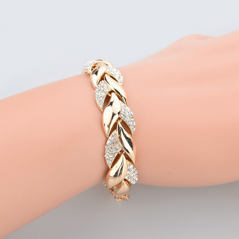 Golden leaf bracelet