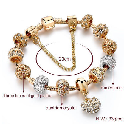 New golden full diamond love bracelet