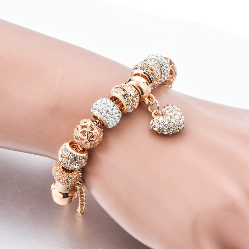 New golden full diamond love bracelet