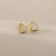 Exquisite And Small Opal Geometric Ear Studs
