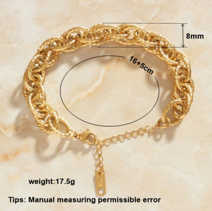 Ladies Golden Double Layer Twist Bracelet