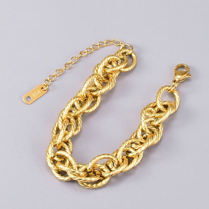 Ladies Golden Double Layer Twist Bracelet
