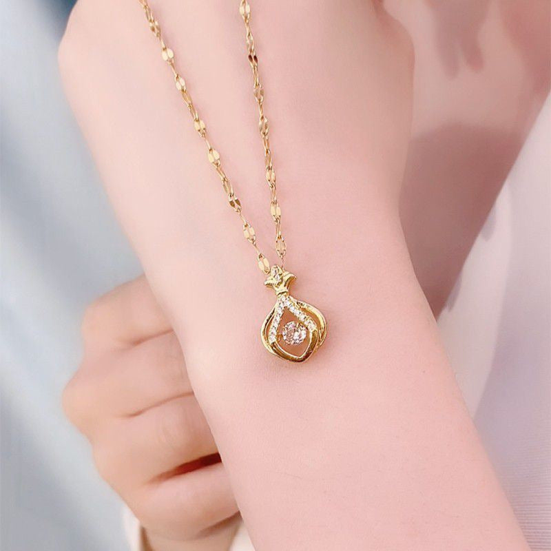Necklace,with Golden Flower ,and beautiful Diamond