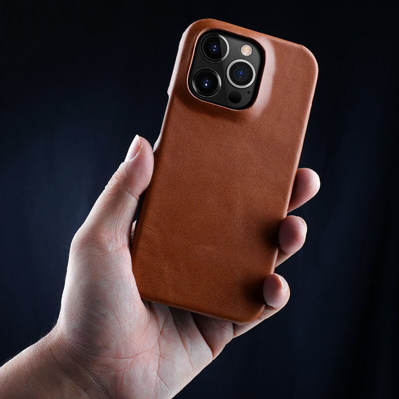 Suitable For 14ProMax Phone Case Head Layer Leather Vintage