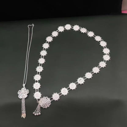 Necklace Waist Chain Vintage Alloy Hollow Flower Accessories Golden Waist Chain