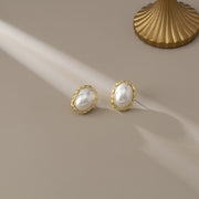 Simple Fashion Twist Oval Pearls Non-piercing Earrings