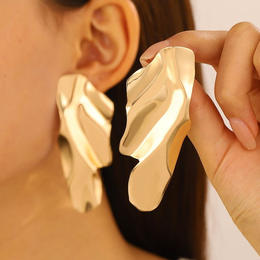 Geometric Ear Studs New Trendy Women's Irregular Metal Sequins Earrings