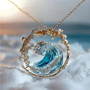 Stainless Steel Spray Necklace Golden Set Silver