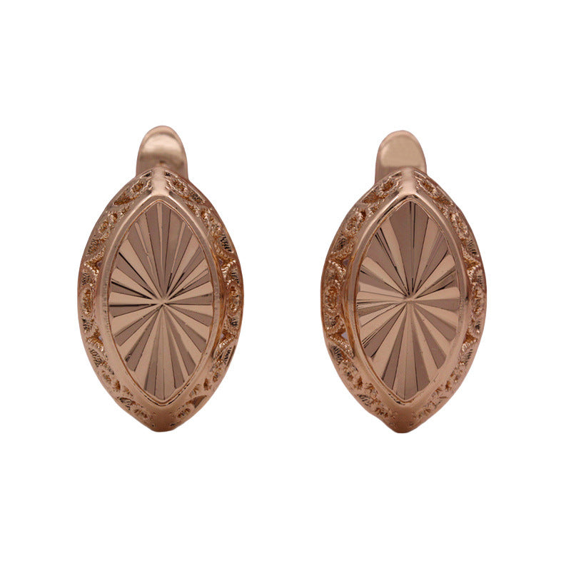 New Rose Gold Russian Hongjin Horse Eye Earrings