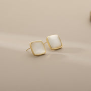 Exquisite And Small Opal Geometric Ear Studs