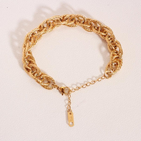 Ladies Golden Double Layer Twist Bracelet