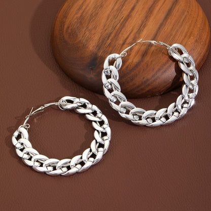 Female Exaggerated And Personalized Geometric Round Ring Earrings