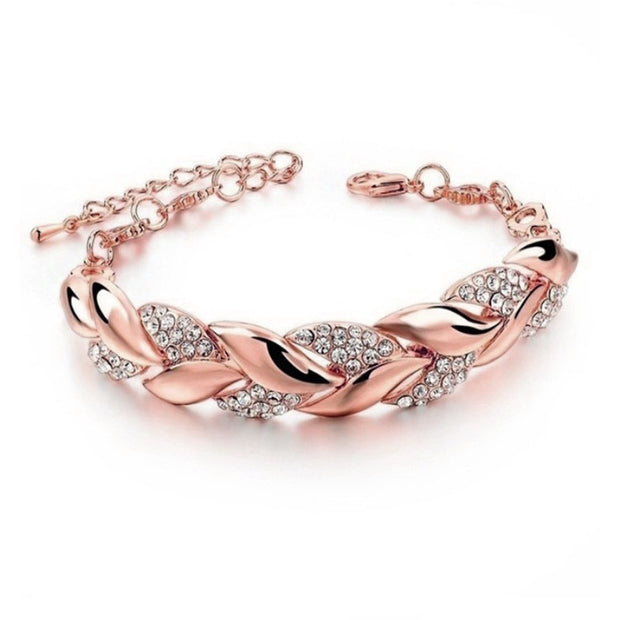 Golden leaf bracelet