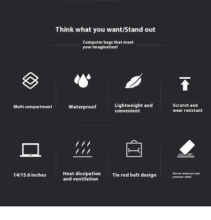 Men's 14-inch Laptop Portable Shoulder Lightweight Shockproof Protective Sleeve Liner Bag