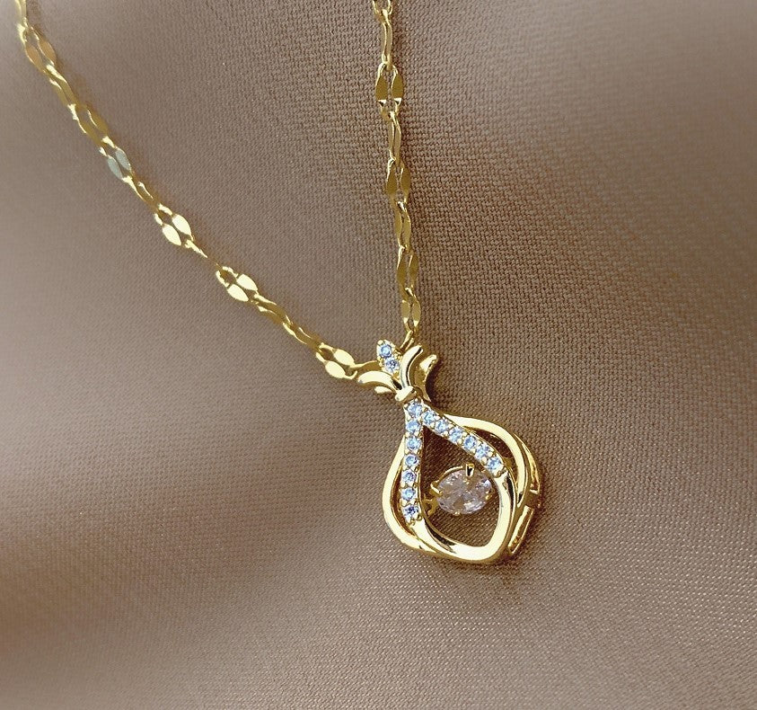 Necklace,with Golden Flower ,and beautiful Diamond