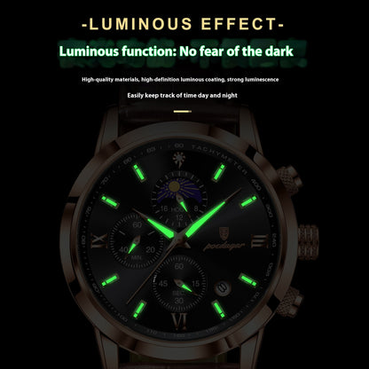 Multi-Function Sports Timing Moon Phase Men's Watch