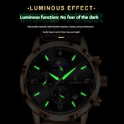 Multi-Function Sports Timing Moon Phase Men's Watch
