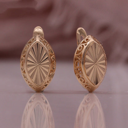 New Rose Gold Russian Hongjin Horse Eye Earrings
