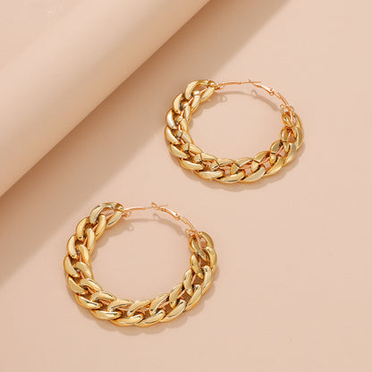 Female Exaggerated And Personalized Geometric Round Ring Earrings